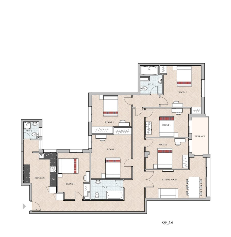 Espaciosa habitación doble en calle Quintana