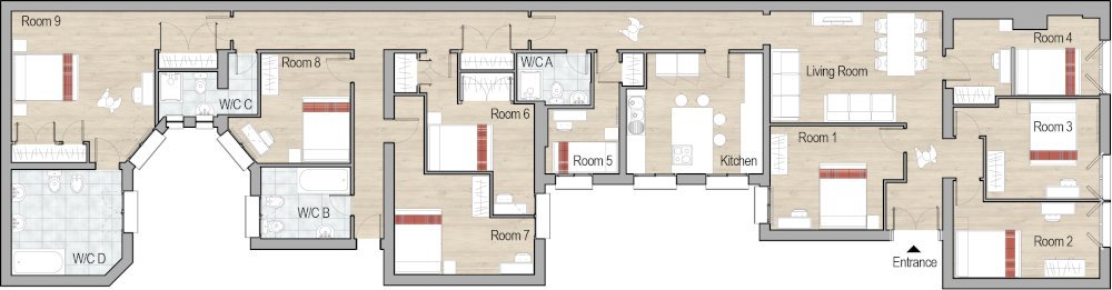 Room with private bathroom in Madrid
