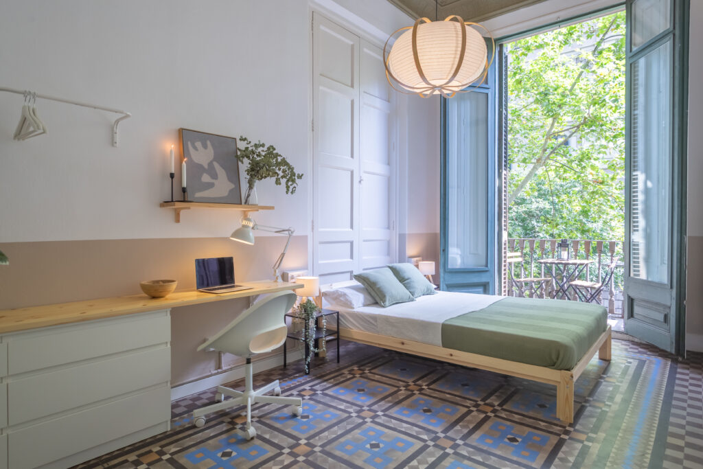 Claris1 Habitación doble amplia con balcón privado y mosaico Nolla